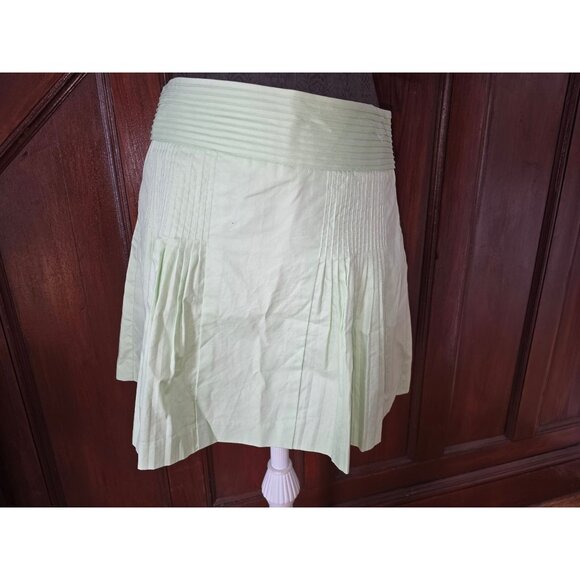 J.Crew Mint Green Pleated A-Line Skirt Womens 6 100% Cotton Lined - Picture 3 of 6